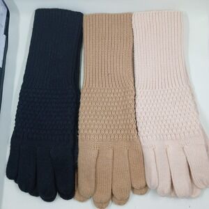 Liz Claiborne Gloves Womens One Size Knit Long Elbow Warm Textured Winter